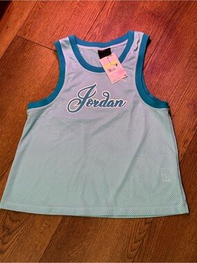 Jordan Kids Teal Trim Aqua Mesh Tank Top